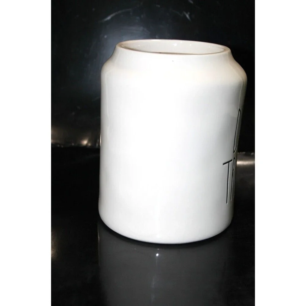 Rae Dunn Ceramic Dog Treats Canister Container No Lid 6